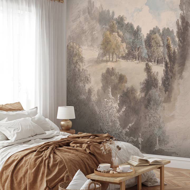 SimurgWallArts - Wholesale Wallpaper - Vintage Panoramic Forest Mural, Peel and Stick Wallpaper15