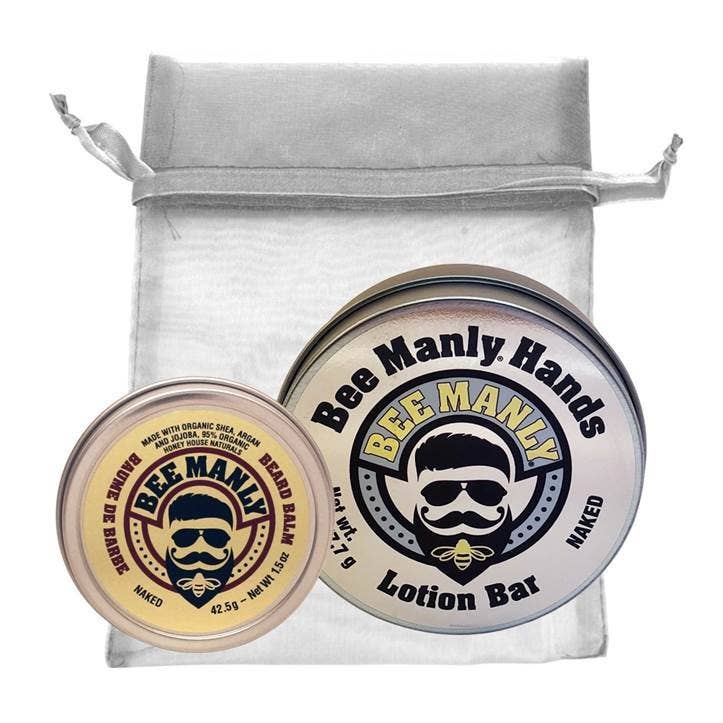 Honey House Naturals - Wholesale Beard Styling Product - Bee Manly Hands and Beard Balm - Gift Set  3