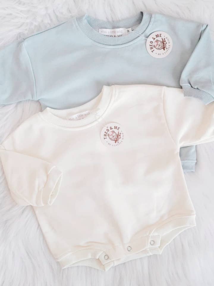 Rufflеѕ & Bоwtіеѕ - Affordable Boys & Girls Clothing - Wholesale Bodysuit (Non-Footed) - Baby - CLEARANCE - Blue Unisex Summer Bubble Romper 3