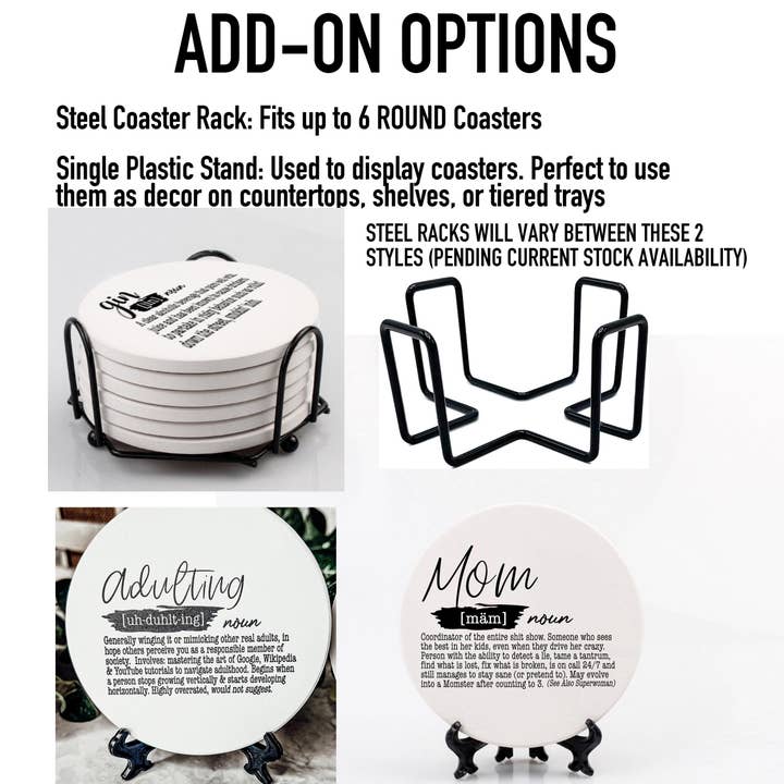 Gia Roma - Wholesale Coasters - Hilarious Housewarming Gifts, Funny Ceramic Coaster Humor8