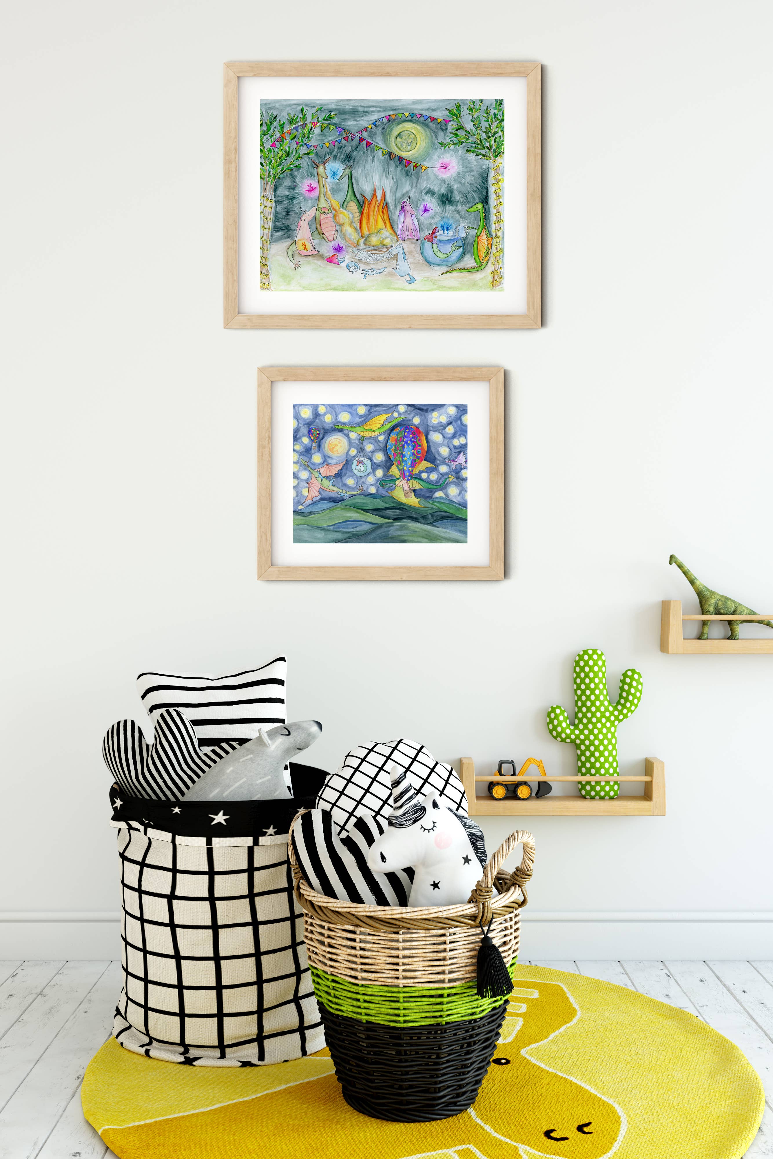 Fox & Crow Paper co. – Impressão artística – Criança e bebé por atacado – Arte do berçário/Impressão da arte dos unicórnios e sereias dos dragões/crianças1