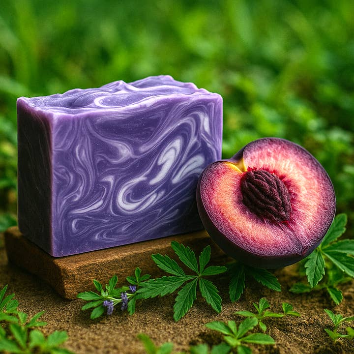 Purple Peach Soap (no packaging - private label) for wholesale by DeShawn Marie Soap Boutique