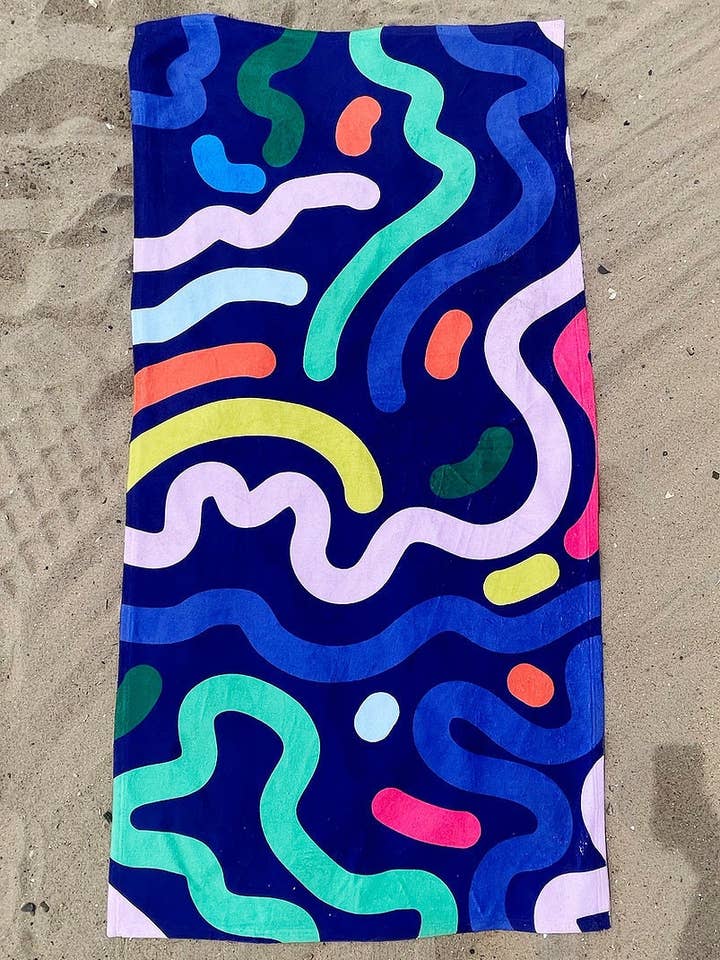 Toalla de bebé ondulada azul marino para venta al por mayor de Lady Thom