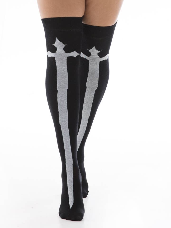 Over The Knee Socks with Cross for wholesale by Pamela Mann