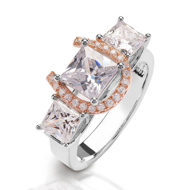 Kelly Herd Princess Cut Horseshoe Ring, Sterling Silver for wholesale by Kelly Herd Jewelry