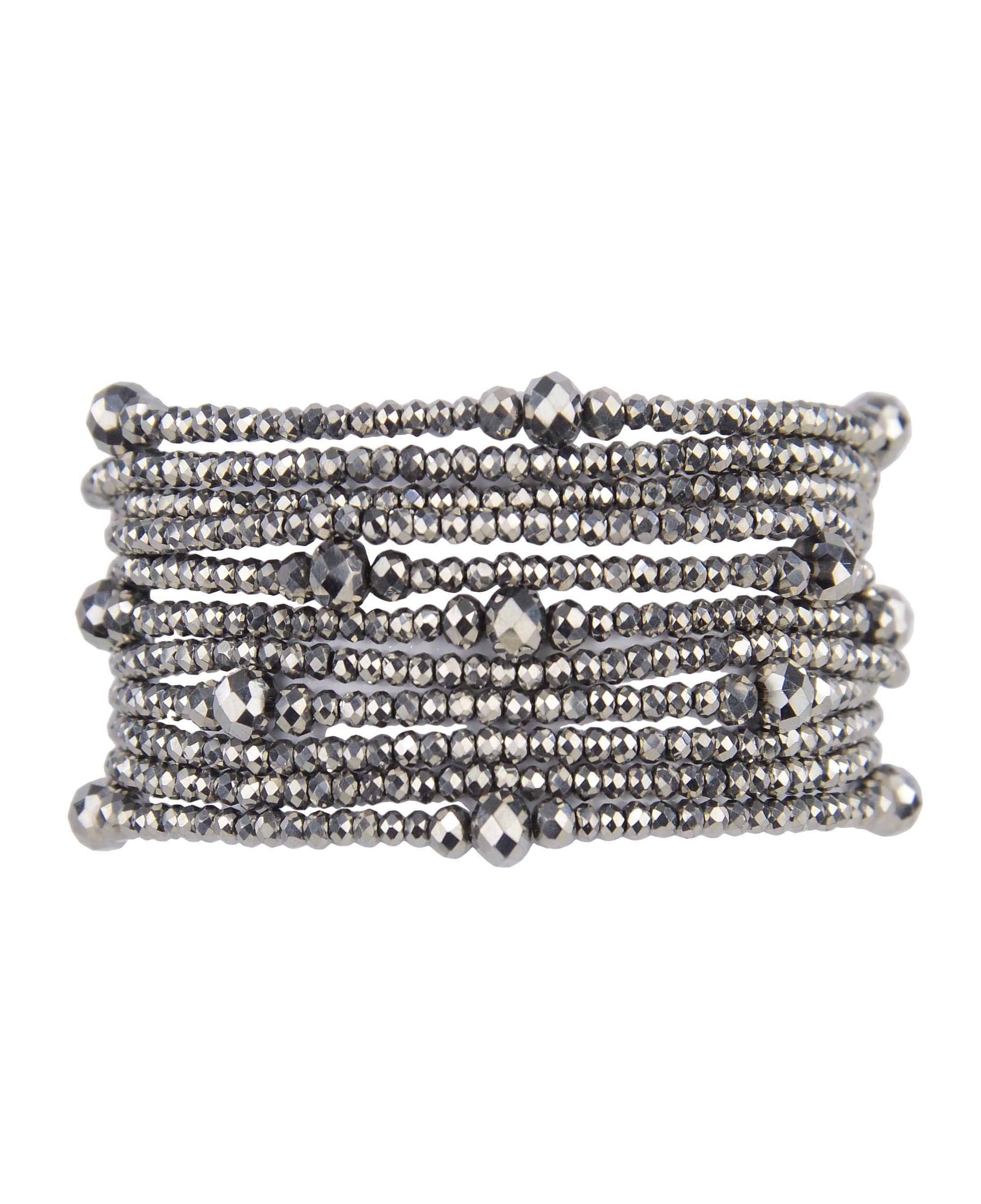 MILLIANNA - Wholesale Cuff Bracelet - Monica 1" Hand Beaded Cut Crystal Cuff Bracelet4