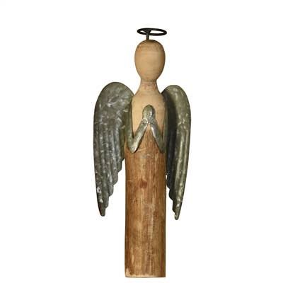 HomArt - Wholesale Decorative Figurine - Angel at Prayer, Wood & Metal - Sm2