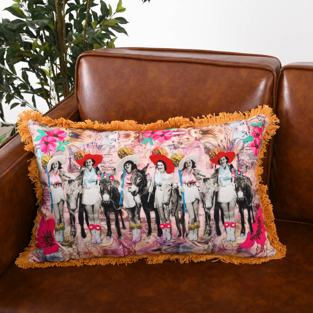 Karma Living - Venta al por mayor Cojín decorativo - COJÍN 2ABCGCC15_ORYL S/2 COWGIRL YOU AM ME'N THE GIRLS 16X241