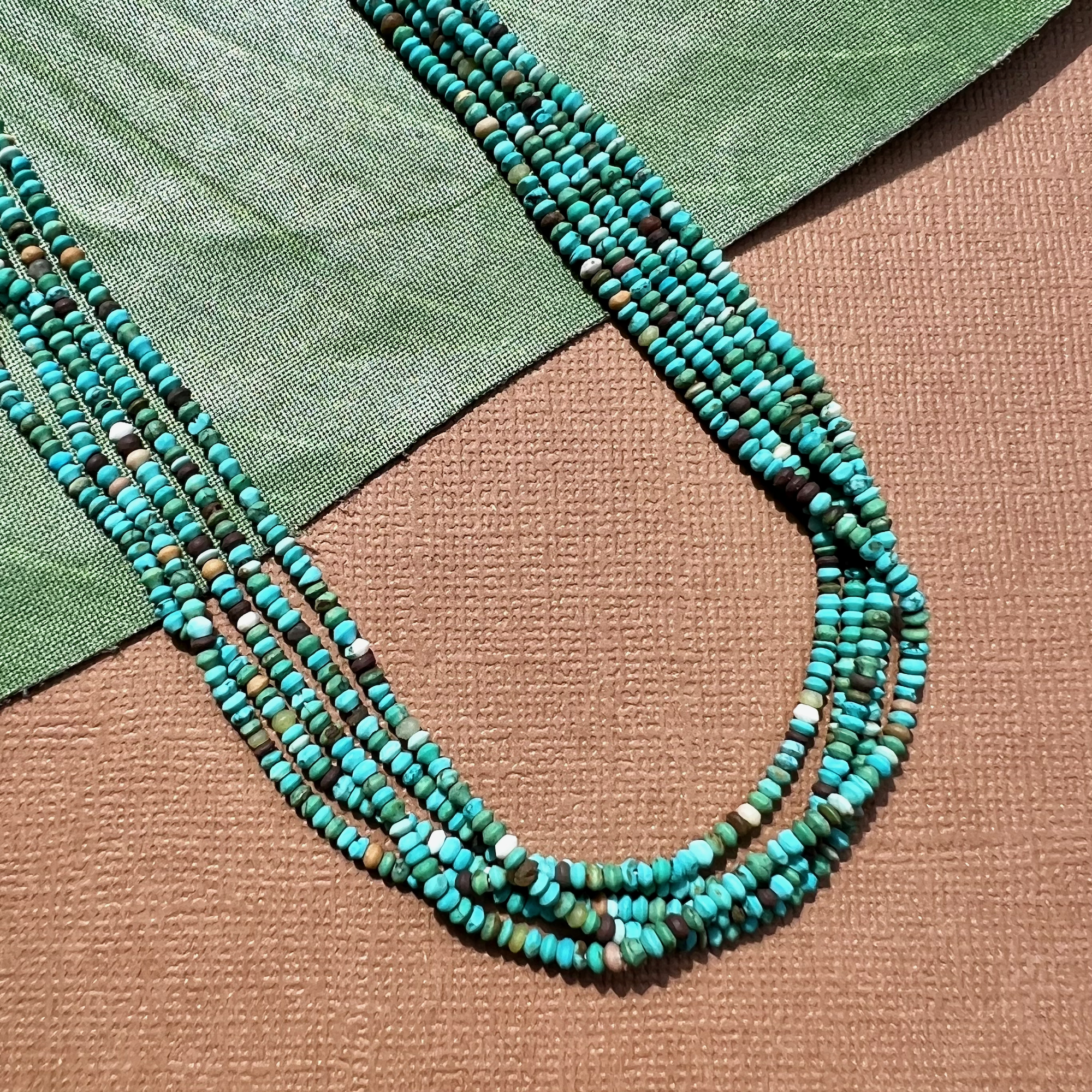 Bead Goes On - Wholesale Beads - Natural Turquoise with Matrix Tiny Saucer Beads1