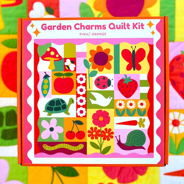 Garden Charms Quilt Kit - Pink/ Green for wholesale by With Love by Kristy
