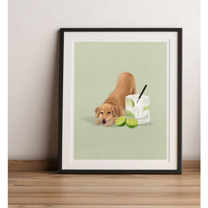 Pawssionate Art - Wholesale Art Print - Gin and Tonic Dog Art Print 3