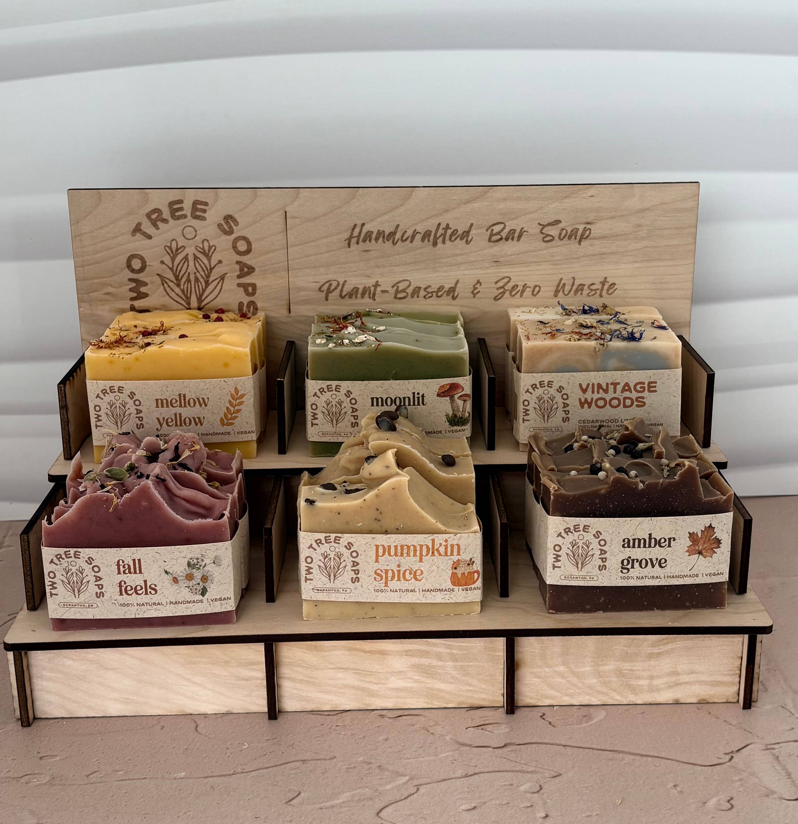 Two Tree Soaps - Wholesale Bar Soap - Handmade Soap Display ++WITH SEASONAL SOAP++