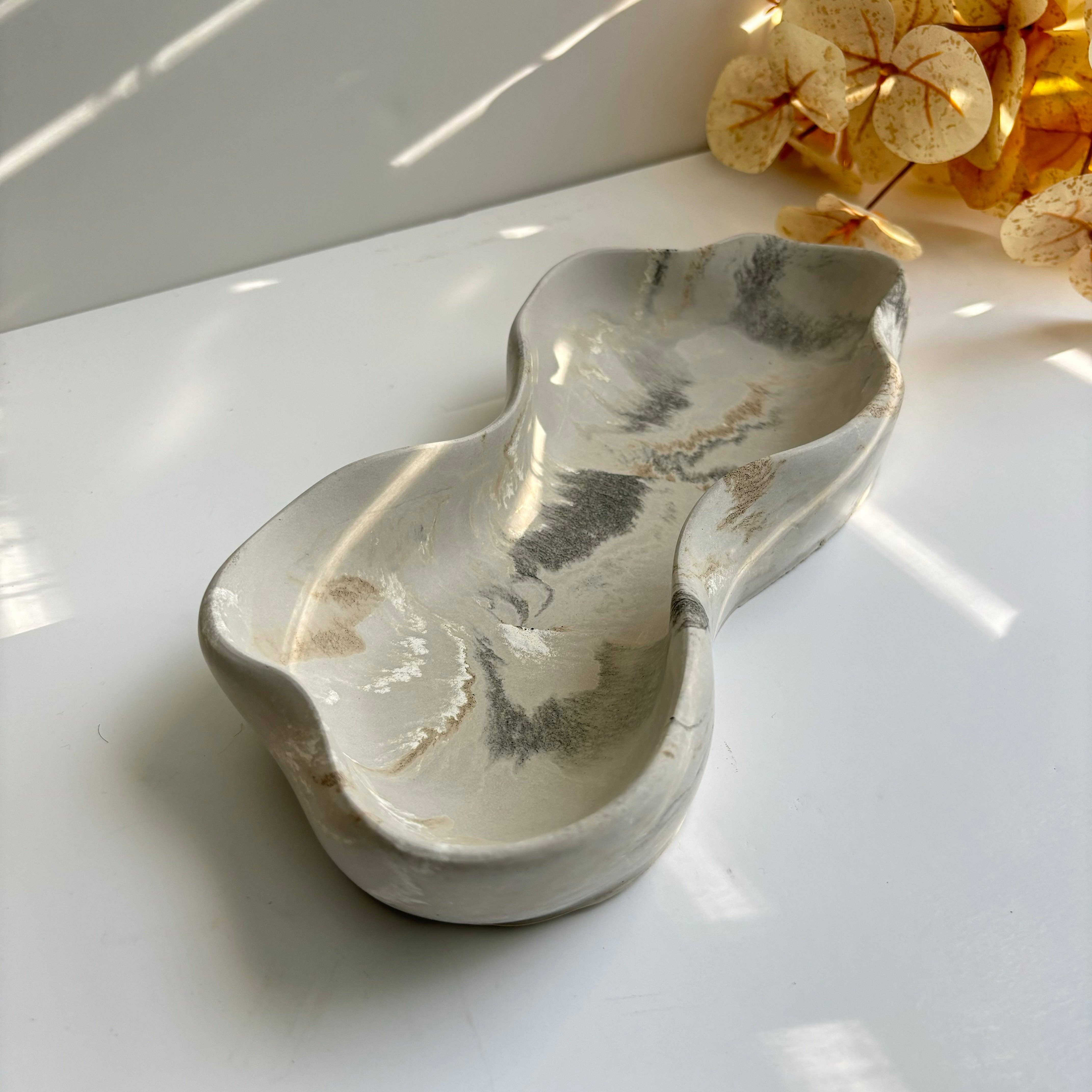 Fancy Concrete - Wholesale Decorative Plate/Dish/Bowl - Curvy Bowl - Wavy Oblong Tray/ Bowl5