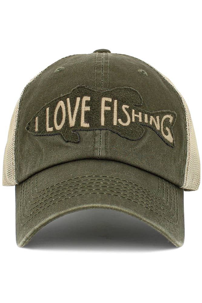 Hana - Wholesale Trucker Hat - Women's - I LOVE FISHING Mesh Back Baseball Cap5