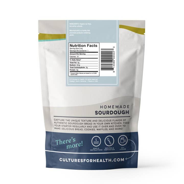 Cultures for Health - Wholesale Bread Mix - Rye Sourdough Starter (8 Count Case Pack)1