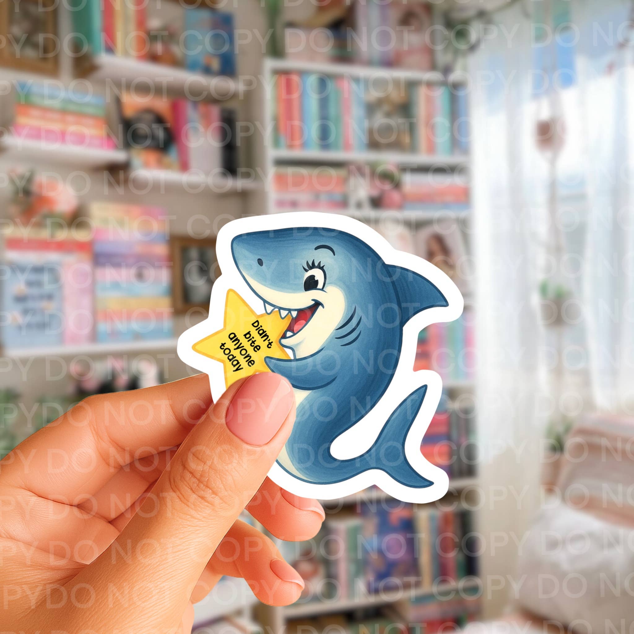 Ace the Pitmatian Co - Wholesale Sticker - Didn’t Bite Anyone Today Shark Sarcastic Sticker1