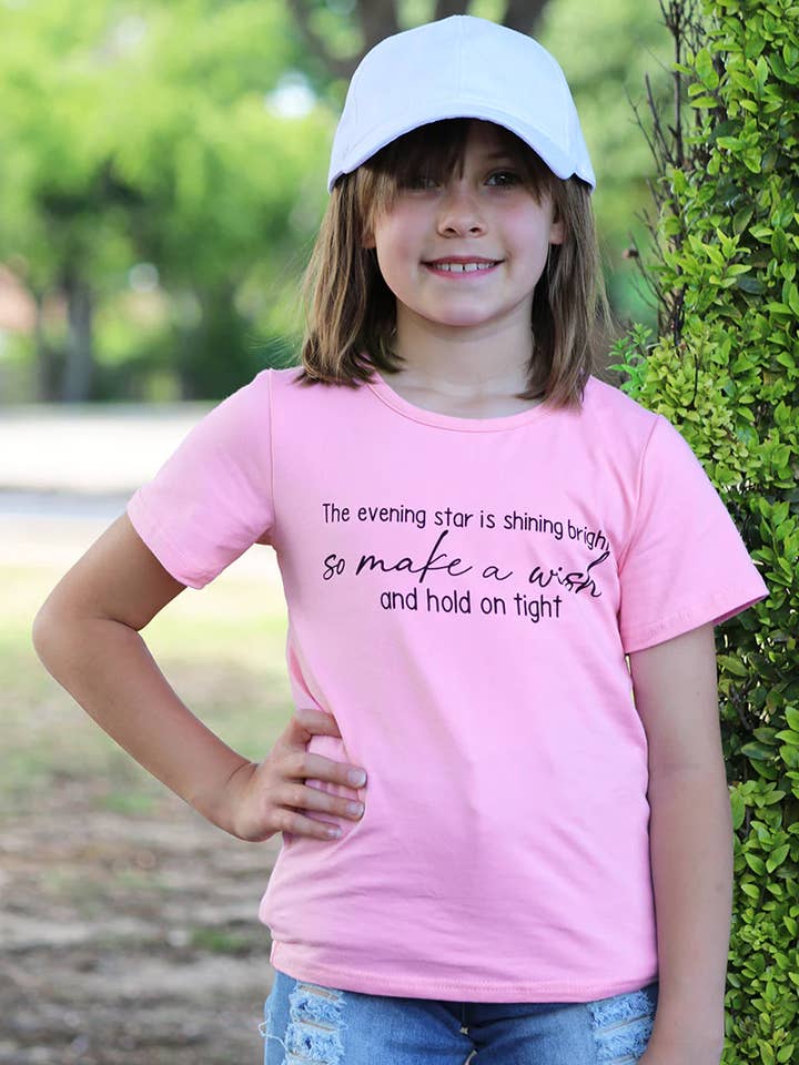 PINK GRAPHIC TEE SHIRT. TPG25153071 SOL for wholesale by Kids Charm Online