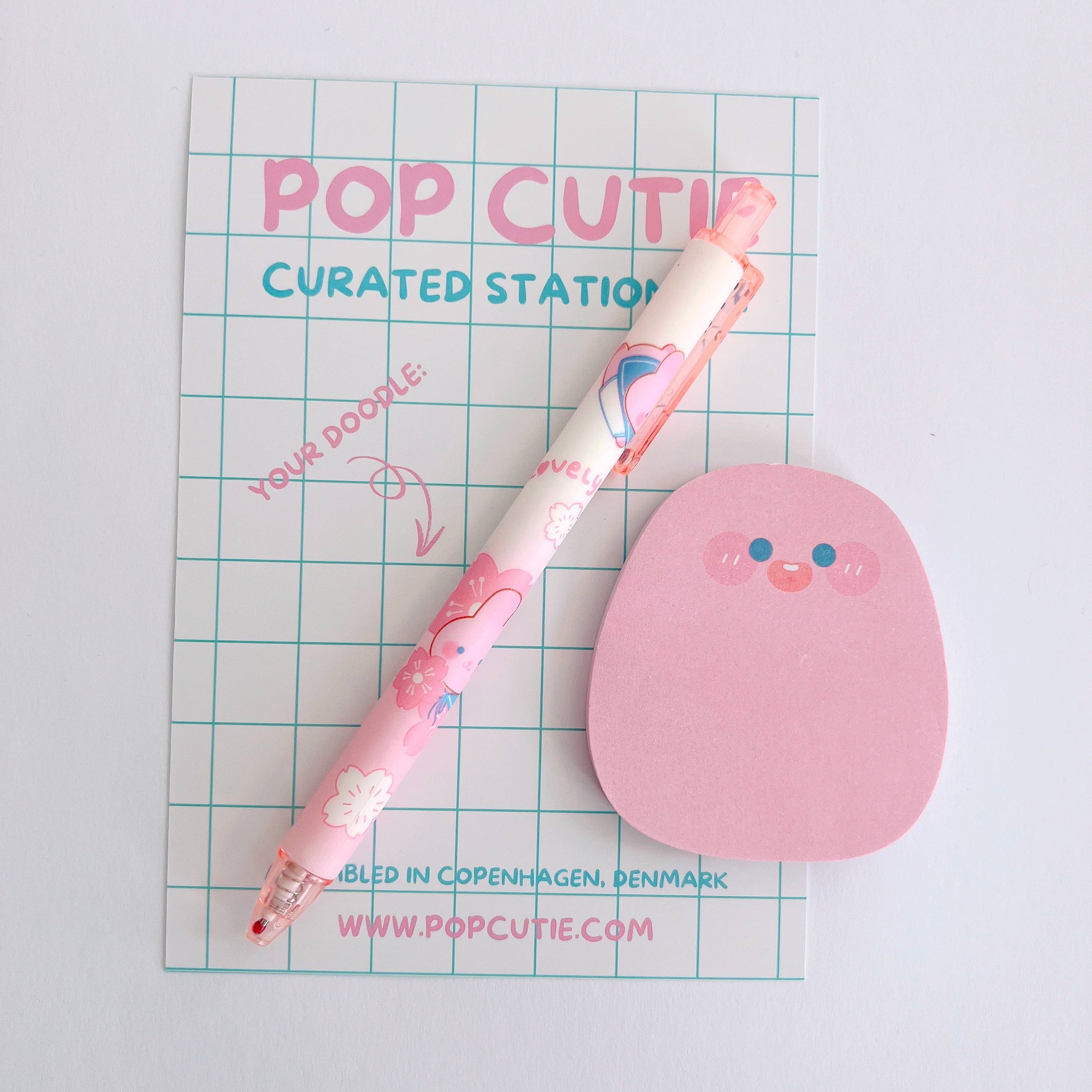 Pop Cutie Accessories & Gifts - Wholesale Stationery/Notecard Set - Small Pink Dot Stationery Set - Memo Pen - Stocking Stuffers2