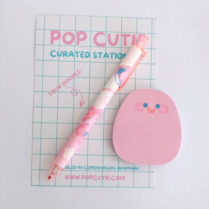 Pop Cutie Accessories & Gifts - Wholesale Stationery/Notecard Set - Small Pink Dot Stationery Set - Memo Pen - Stocking Stuffers2