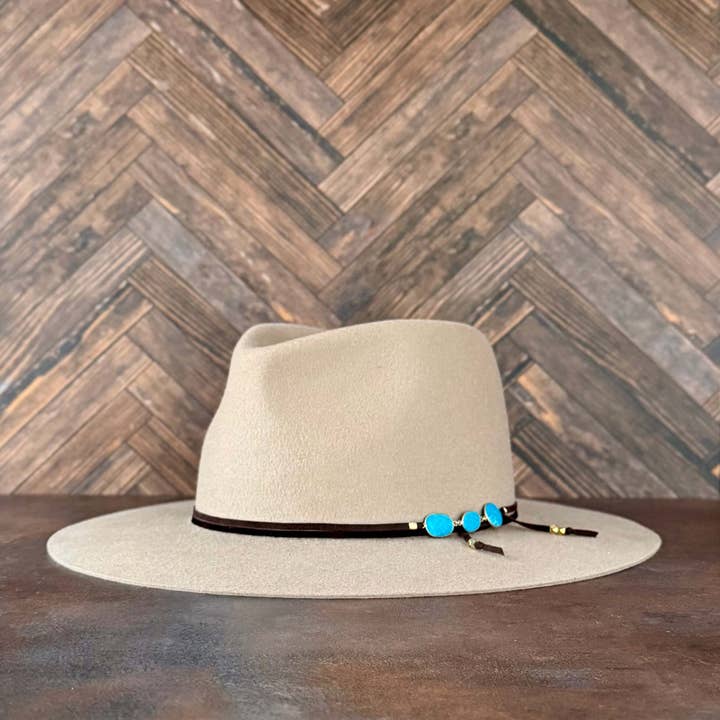 Lani Turquoise and Gold Wrap Hat Band for wholesale by Presh