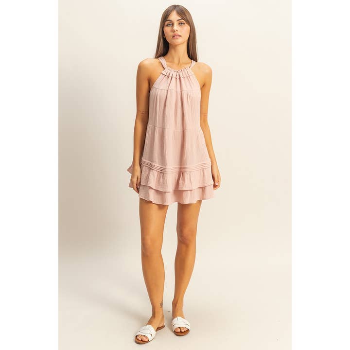 HYFVE - Wholesale Dress - Women's - HF22A417-Tiered Ruffled Spring Mini Dress