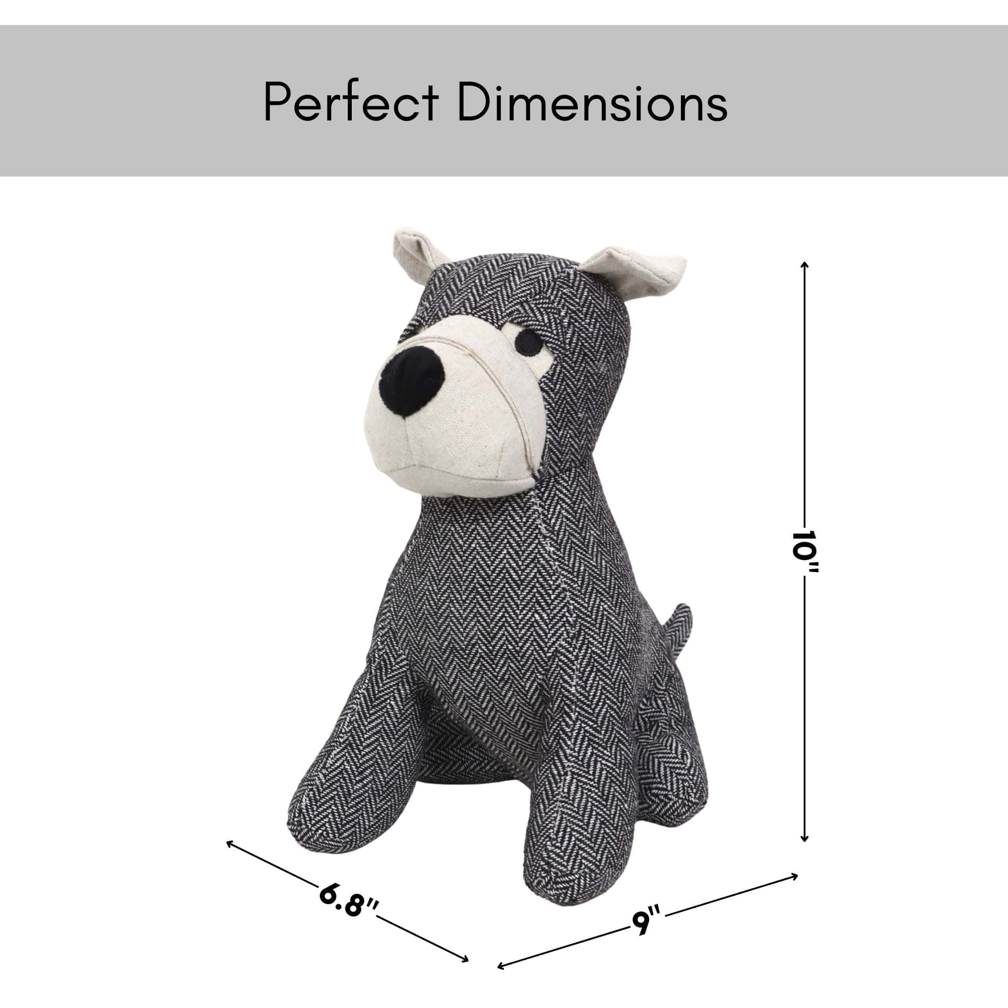 Evideco French Home Goods - Wholesale Door Stop - Dog Door Stop 2.3lb - Black/White Herringbone5