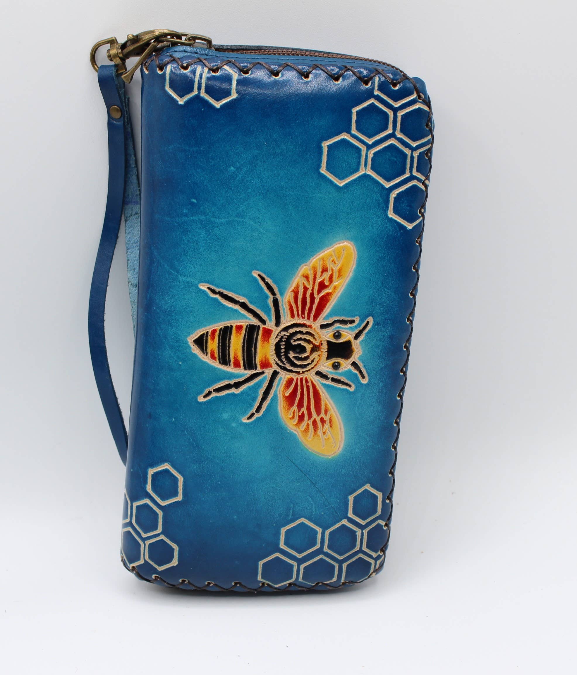 Sunflower Handmade leather inc – Carteira - Mulher por atacado – Carteira artesanal em couro para abelhas1