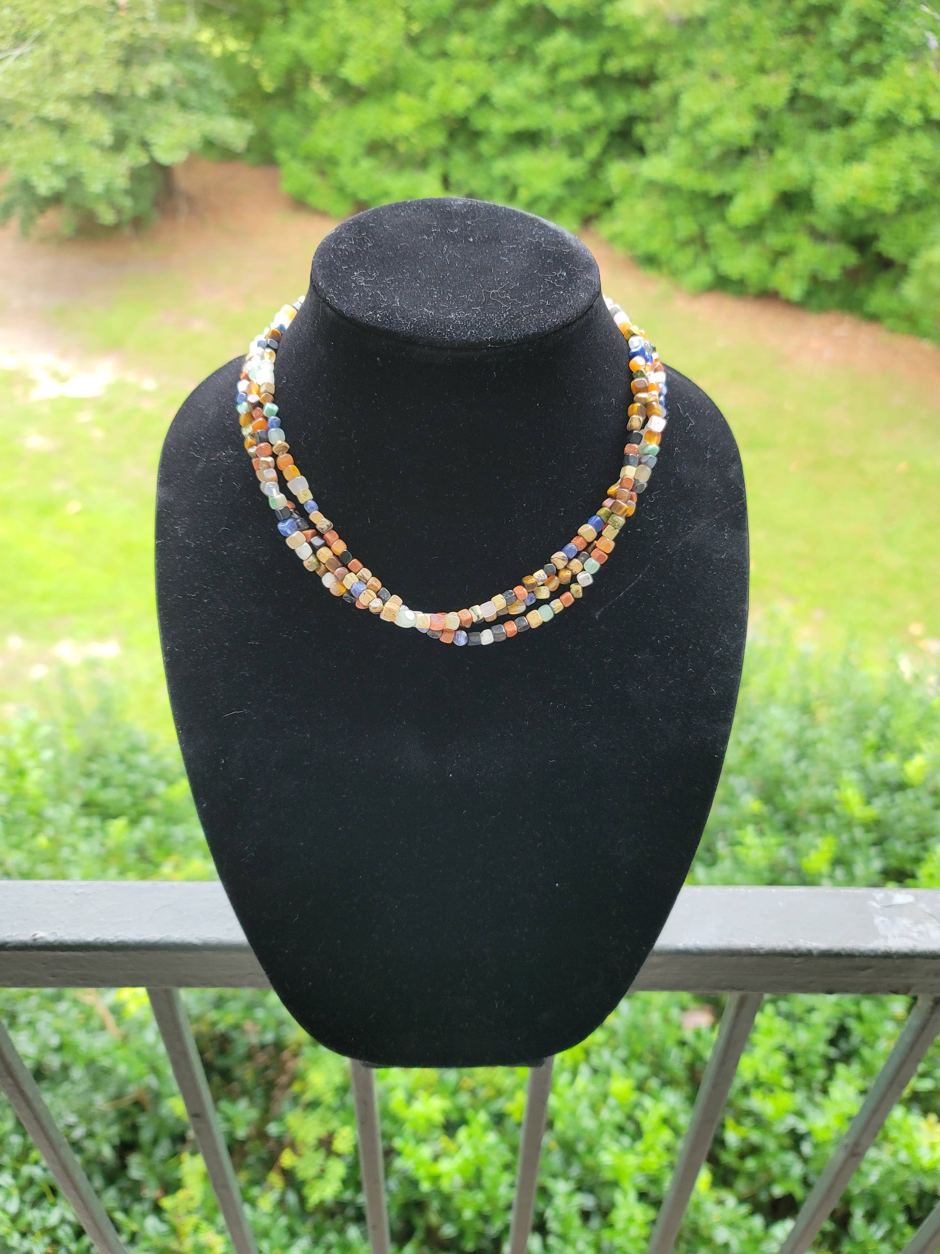 Horse Spirit Studio - Wholesale Choker/Collar - Natural gemstones 3 strand choker Native Southwest handmade 11