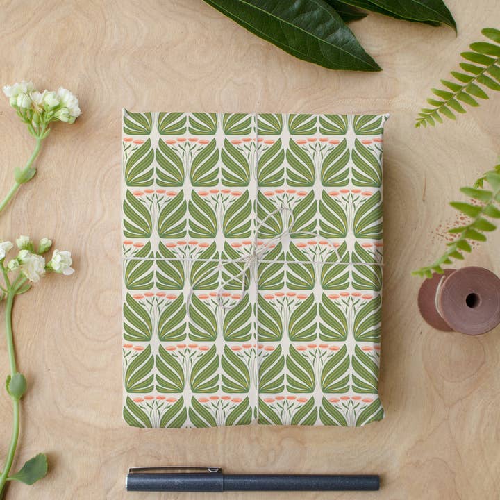 Rebecca Jane Woolbright - Wholesale Wrapping Paper Roll - Oma's Garden Wrapping Paper | 2 Sheets, 20" x 29"
