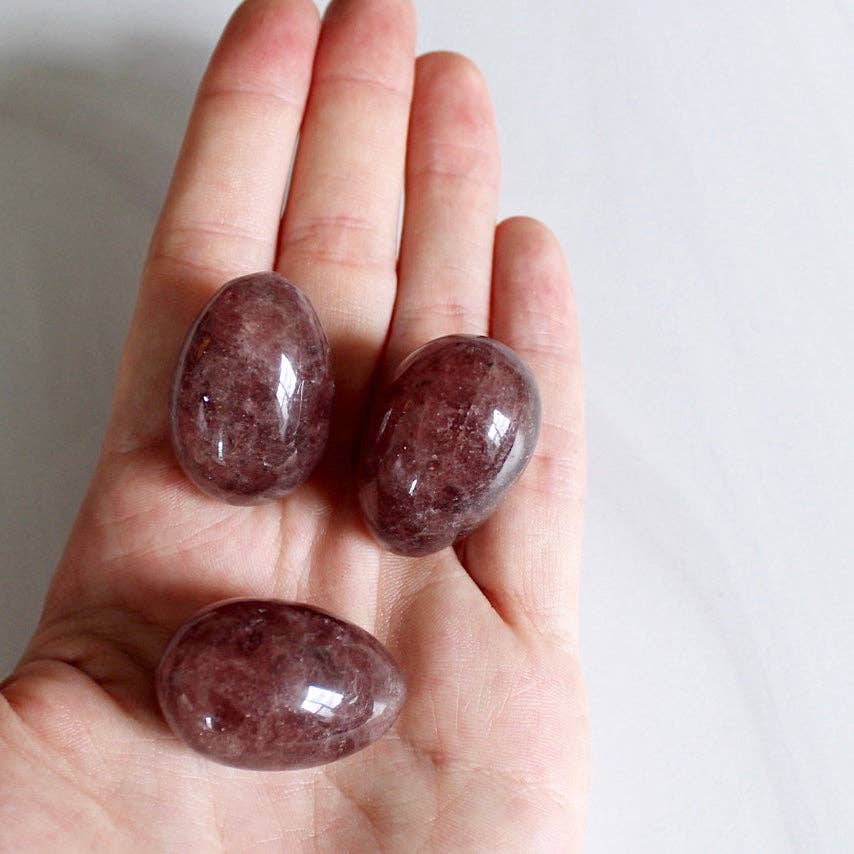 Pebble House - Wholesale Spiritual Stone/Crystal - Strawberry Quartz Mini Egg (Crystals & Stones)1