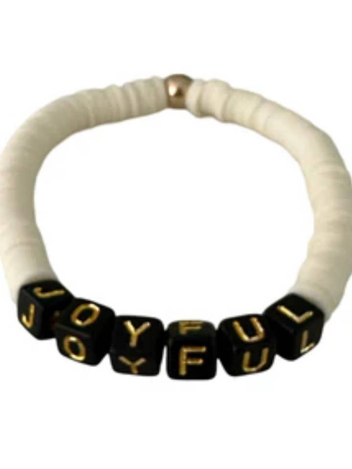 Freudiges Schwarz-Gold Blockbuchstaben-Armband für den Großhandel von Queenbitter