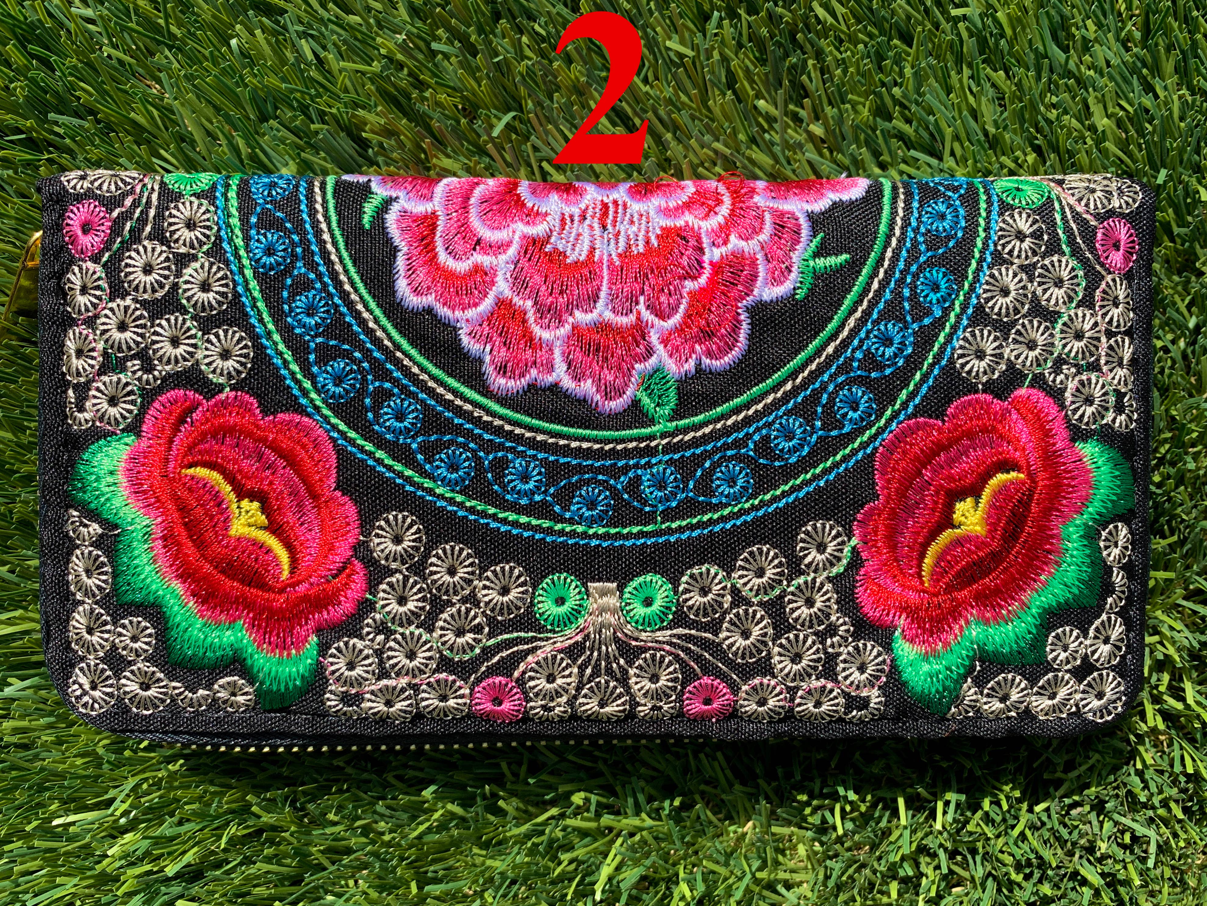 Floris Linens - Wholesale Clutch Bag - Women's - Floral Embroidered Artisanal Mexican Clutch1
