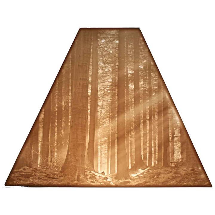 The Porcelain Garden Inc. - Wholesale Accent/Desk Lamp - Mission Style Porcelain Lithophane Table Lamp "Deep Woods"1