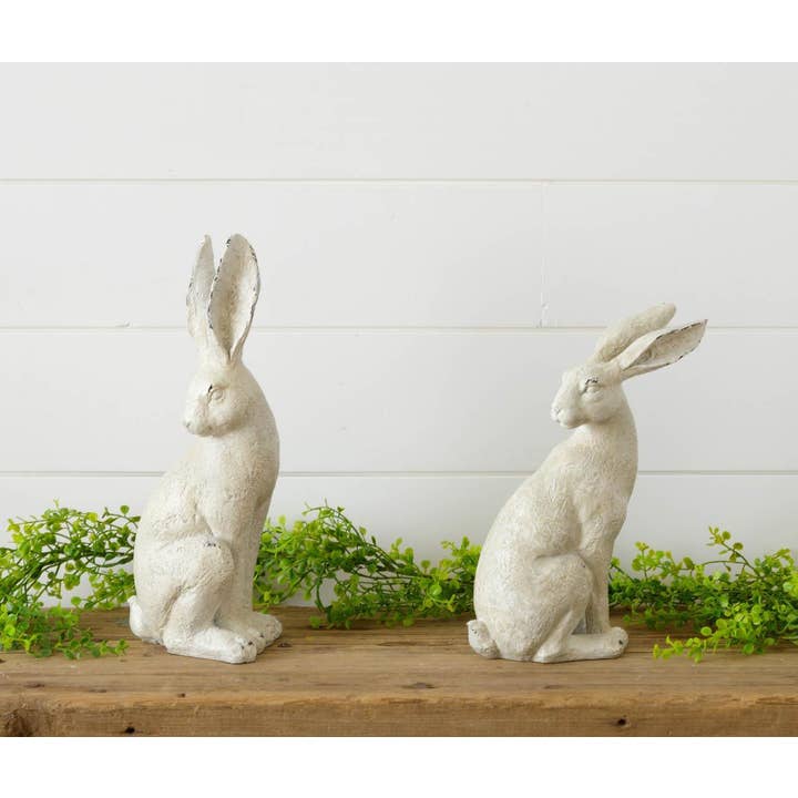 Audrey's Home & Gift - Wholesale Decorative Figurine - Distressed Rabbit Figurines (Pk/02 Ast)1