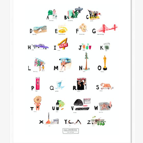 Impressão ABC da Califórnia por atacado de The Letters NYC