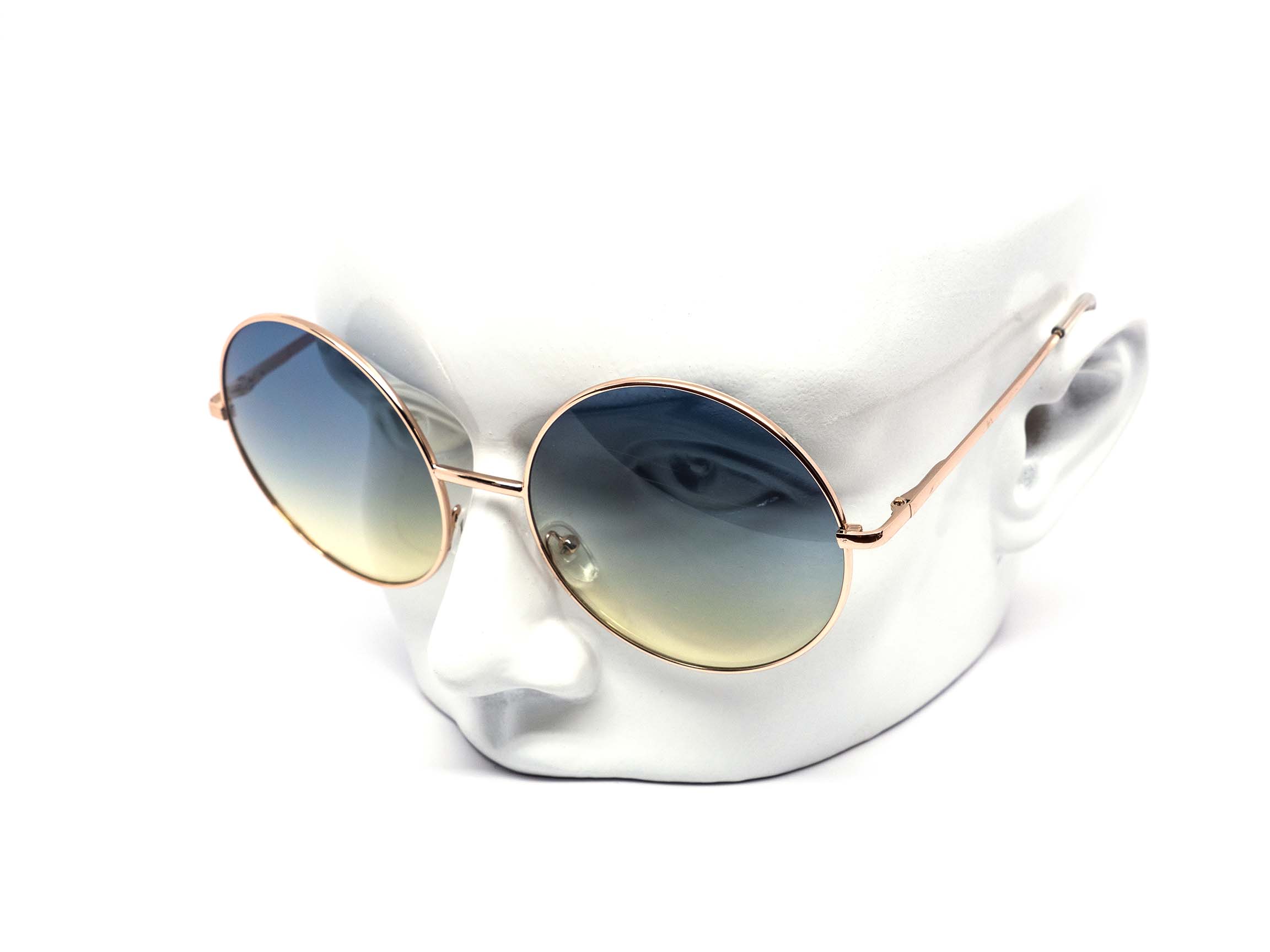 Still Friday - Wholesale Sunglasses - Women's - Oversized Circle Duo-tone Gold Sunglasses3