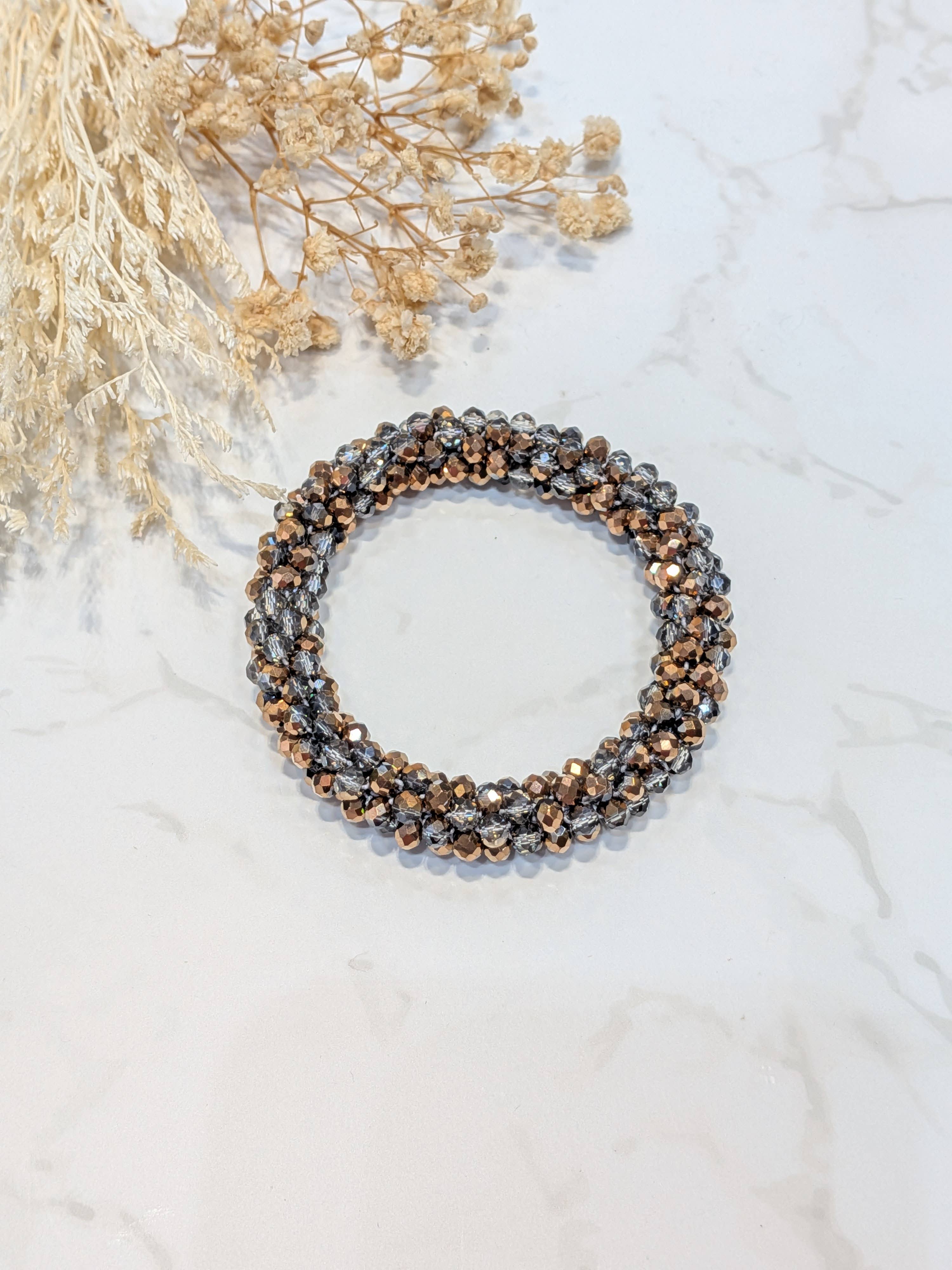 LOLO & YAYA - Wholesale Link & Chain Bracelet - Black-tone crystal effect bracelet4