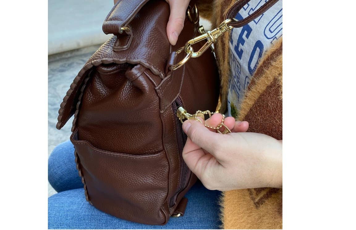 Roma Leathers, Inc. - Wholesale Backpack - Women's - Top grain cowhide leather back pack crossbody shoulder bag2