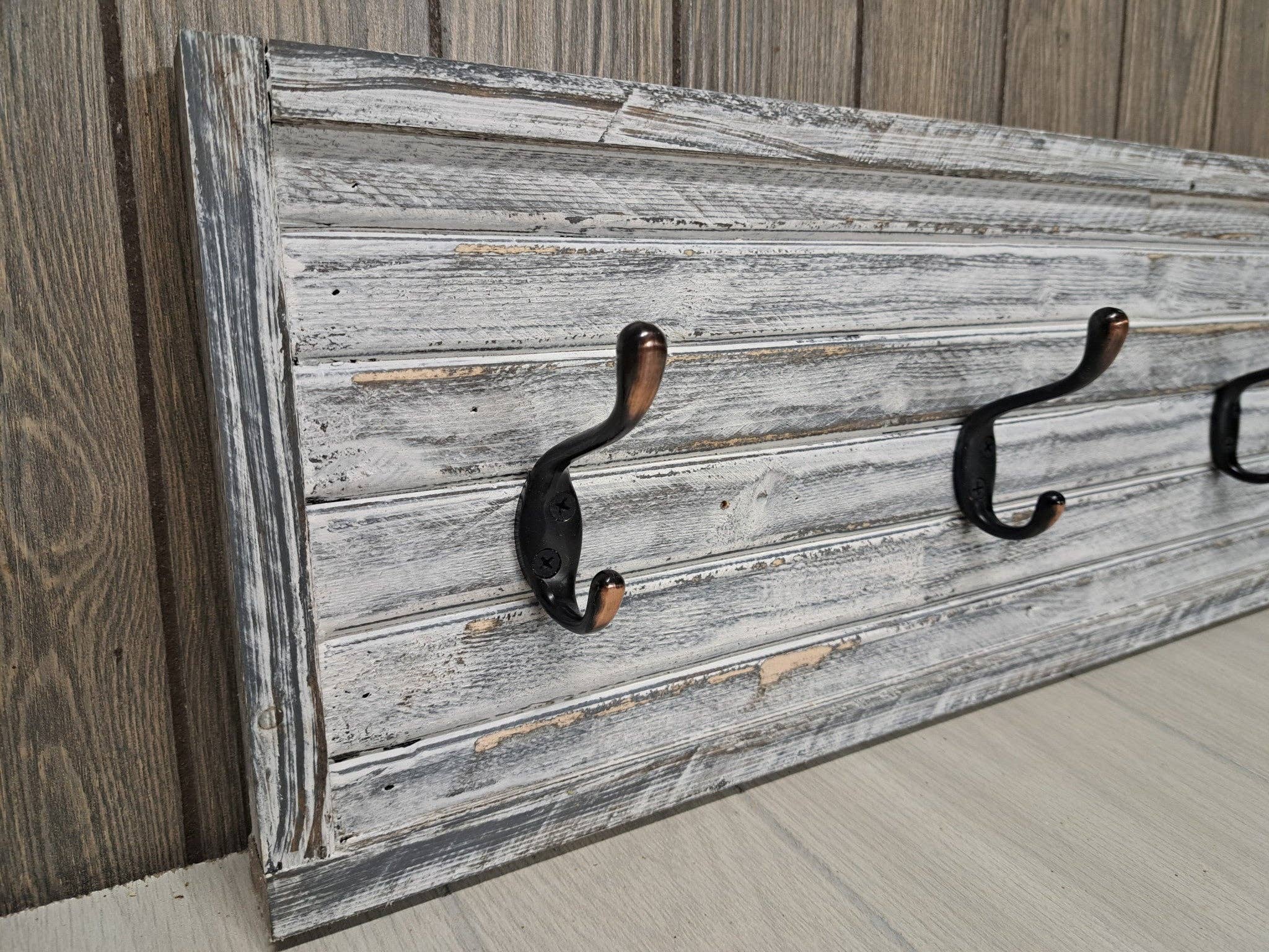Rustic Brook Farm - Wholesale Coat Rack - Rustic Farmhouse Style Wooden Coat Rack - Weathered White9