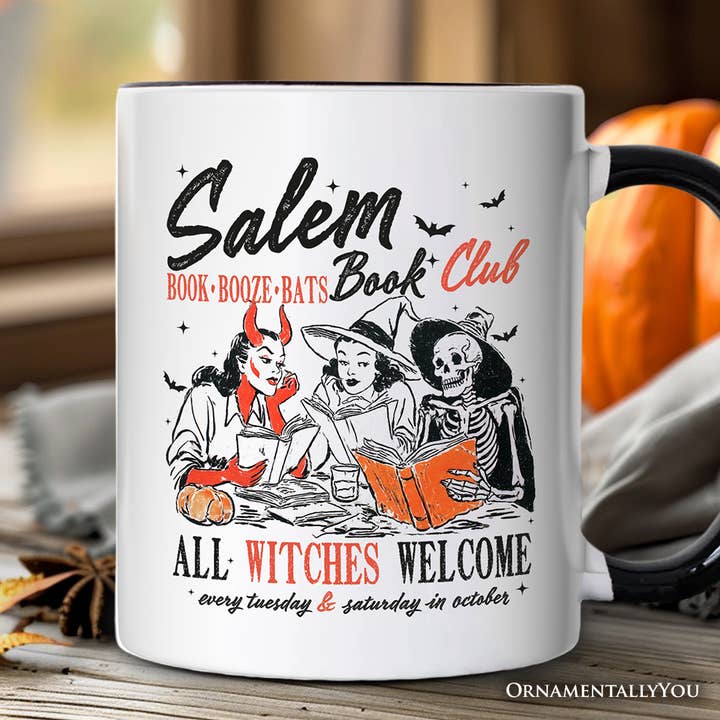 Salem Book Club Witches Gift Mug, Spooky Halloween Reading for wholesale by OrnamentallyYou