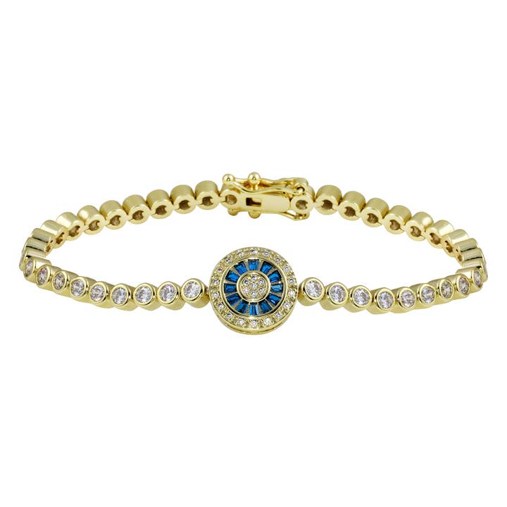Evil Eye Bezel Tennis Bracelet for wholesale by JTG Jewelry