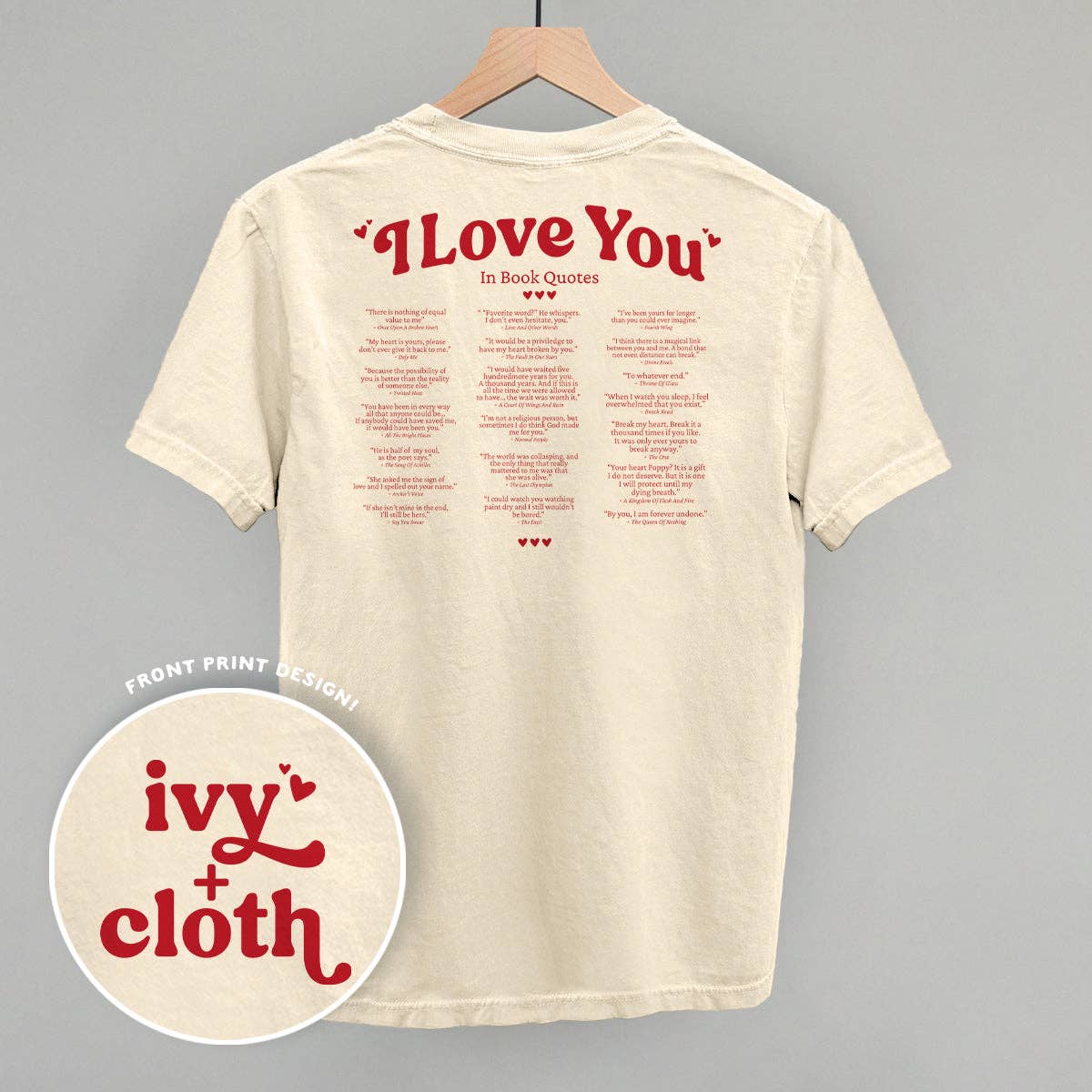 Ivy + Cloth - Wholesale Graphic Sweatshirt - Women's - I Love You Book Quotes Back Print3
