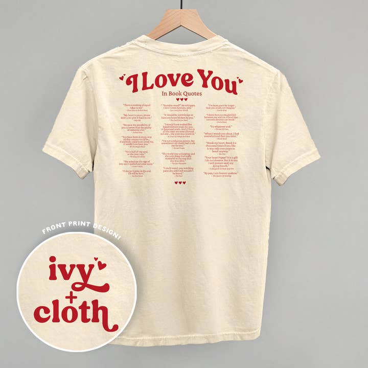 Ivy + Cloth - Wholesale Graphic Sweatshirt - Women's - I Love You Book Quotes Back Print3