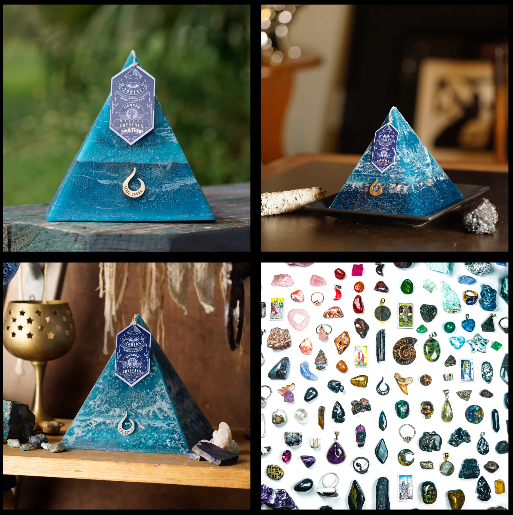 Soul-Terra - Venta al por mayor Velas de diseño llamativo - Set completo de 12 velas zodiacales con cristales ocultos - Soul-Terra11