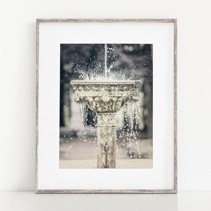 Yaddo Fountain II Wall Art Print | Vintage, Elegant Bathroom for wholesale by Lisa Russo Fine Art