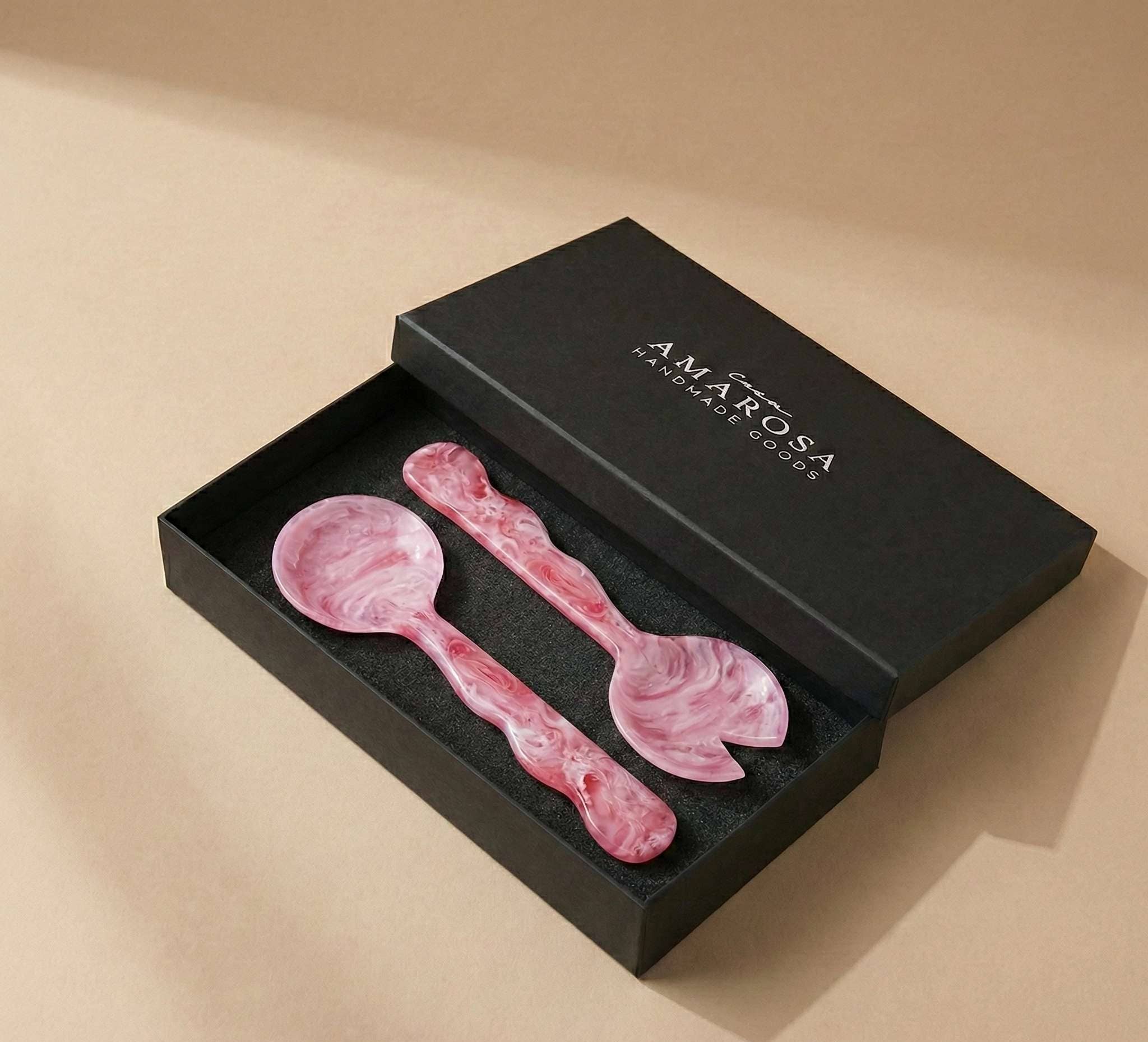 Casa Amarosa - Wholesale Serving Utensil - Resin Salad Server- Pink (Set of 2), 12.40 x 3.93 Inches  5