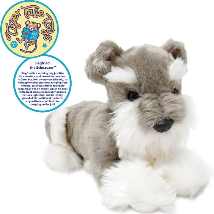 VIAHART Toy Co. - Wholesale Stuffed/Plush Toy - Kids & Baby - Siegfried The Schnauzer | 7 Inch Stuffed Animal Plush