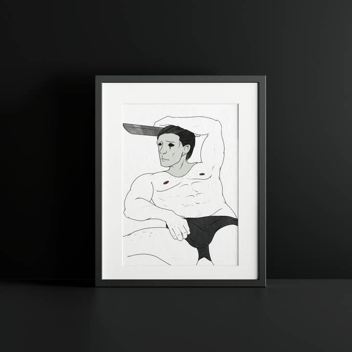 Qweer Co – wholesale Konsttryck – Sexig skräck affisch konsttryck - Michael Myers - A3 storlek