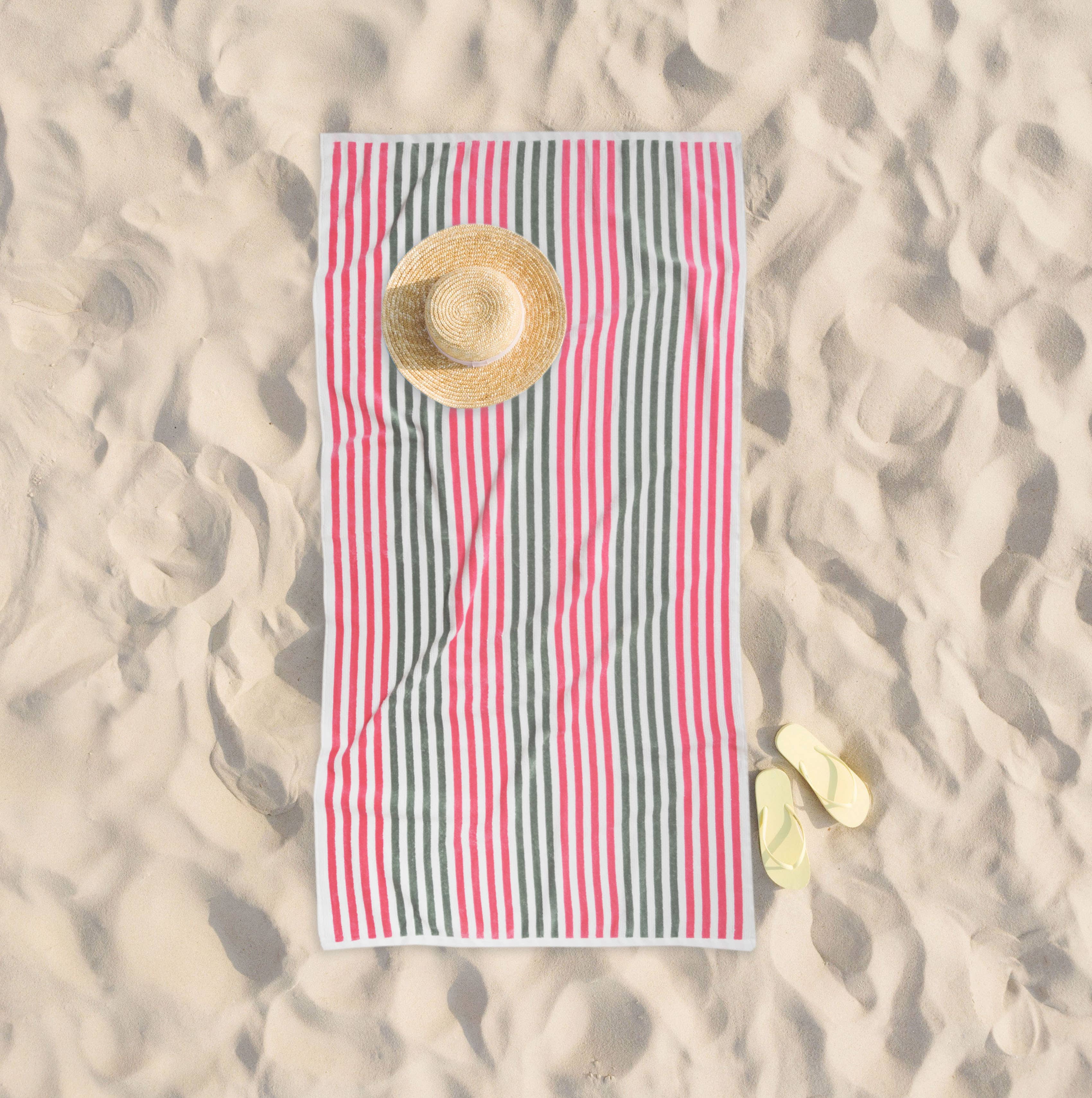 Diverse Dan River assorterede cabana-stribede strandhåndklæder i blandede farver for engroshandel på Faire12