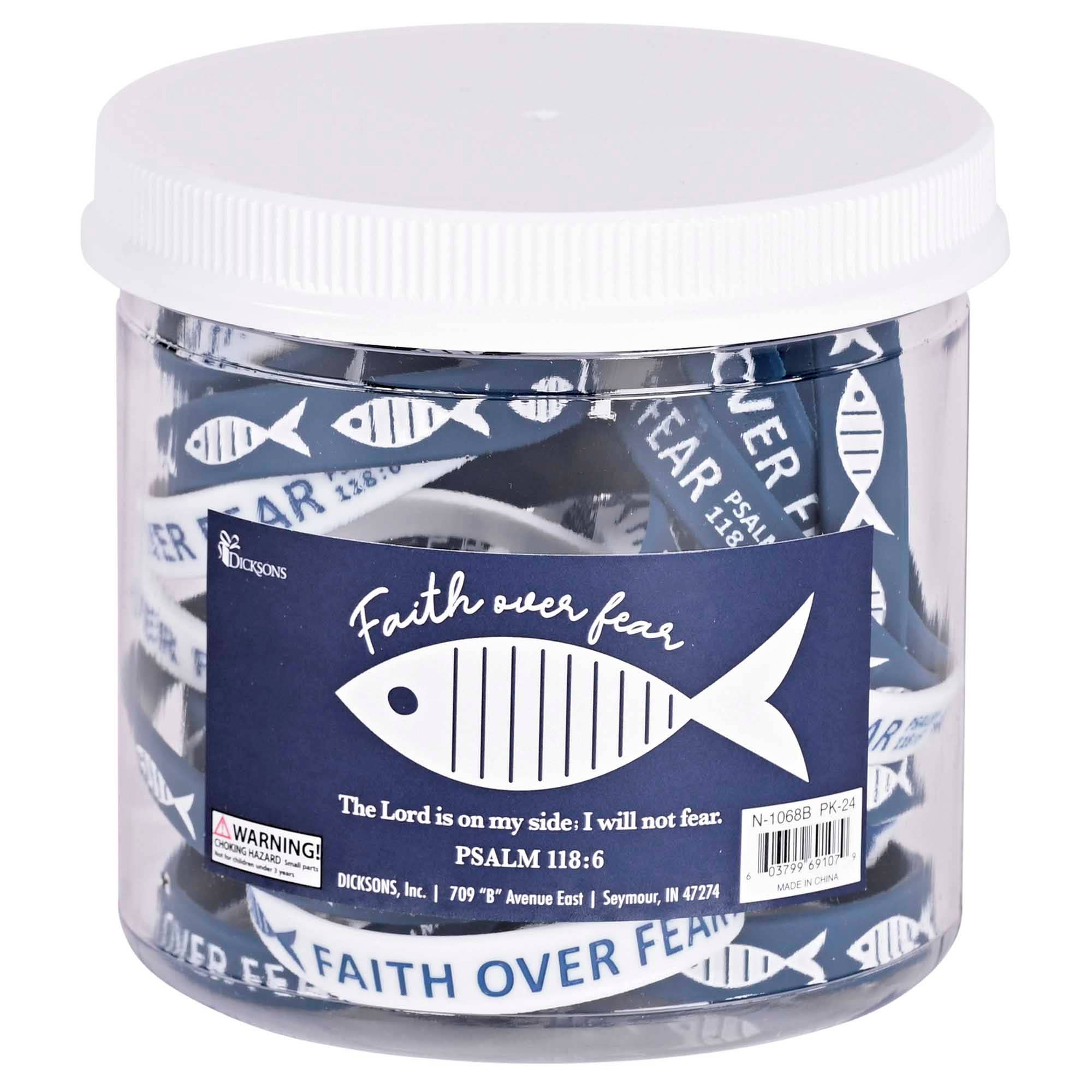 Dicksons - Wholesale Wristband - Bracelet Silicone Fish Faith Over Fear1